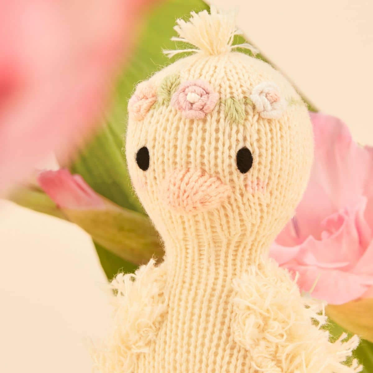 Cuddle + Kind Hand-Knit Doll - Tiny Flora the Duckling (mauve)
