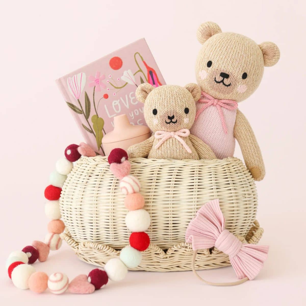 Cuddle + Kind Hand-Knit Doll - Baby Honey Bear (blush bow)