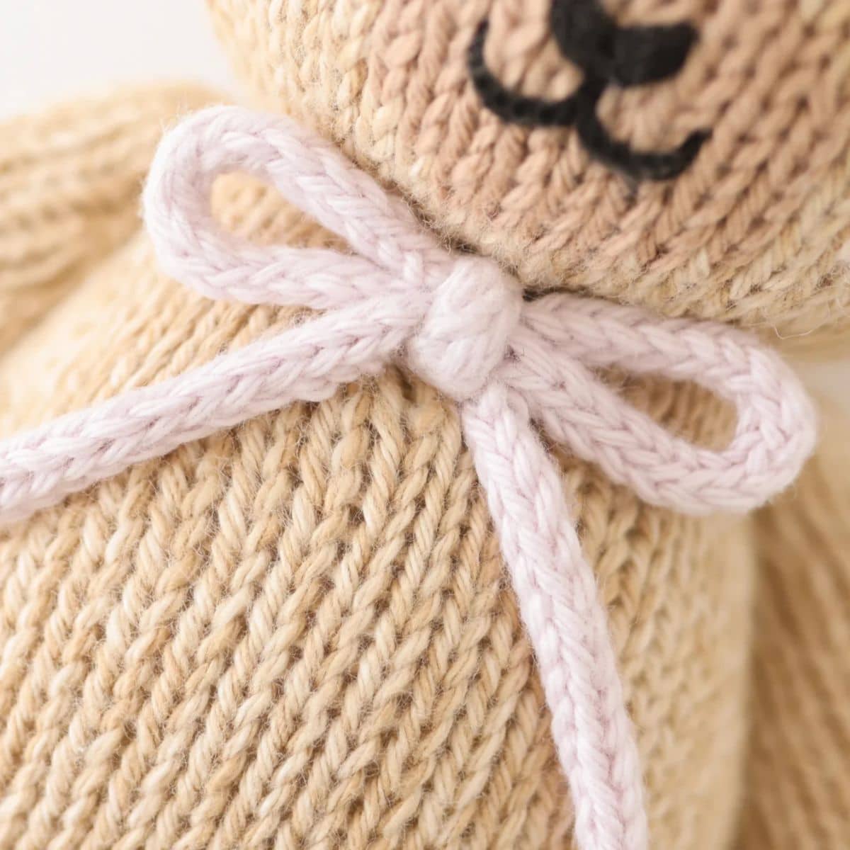Cuddle + Kind Hand-Knit Doll - Baby Honey Bear (lavender bow)