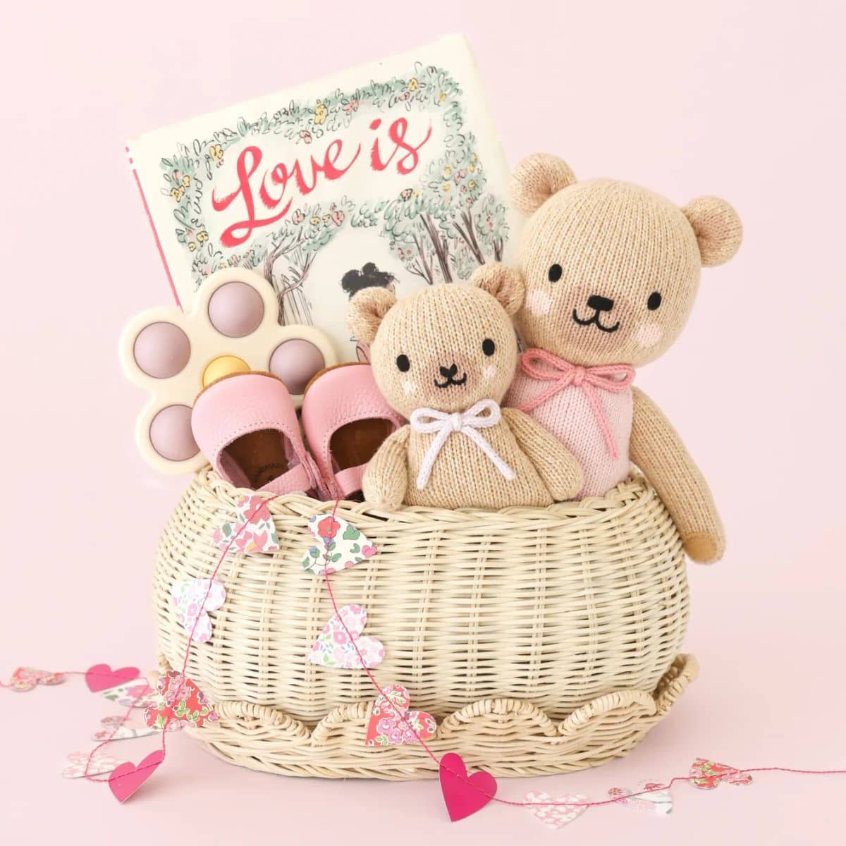 Cuddle + Kind Hand-Knit Doll - Baby Honey Bear (lavender bow)