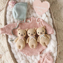 Cuddle + Kind Hand-Knit Doll - Baby Honey Bear (lavender bow)