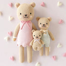 Cuddle + Kind Hand-Knit Doll - Baby Honey Bear (lavender bow)