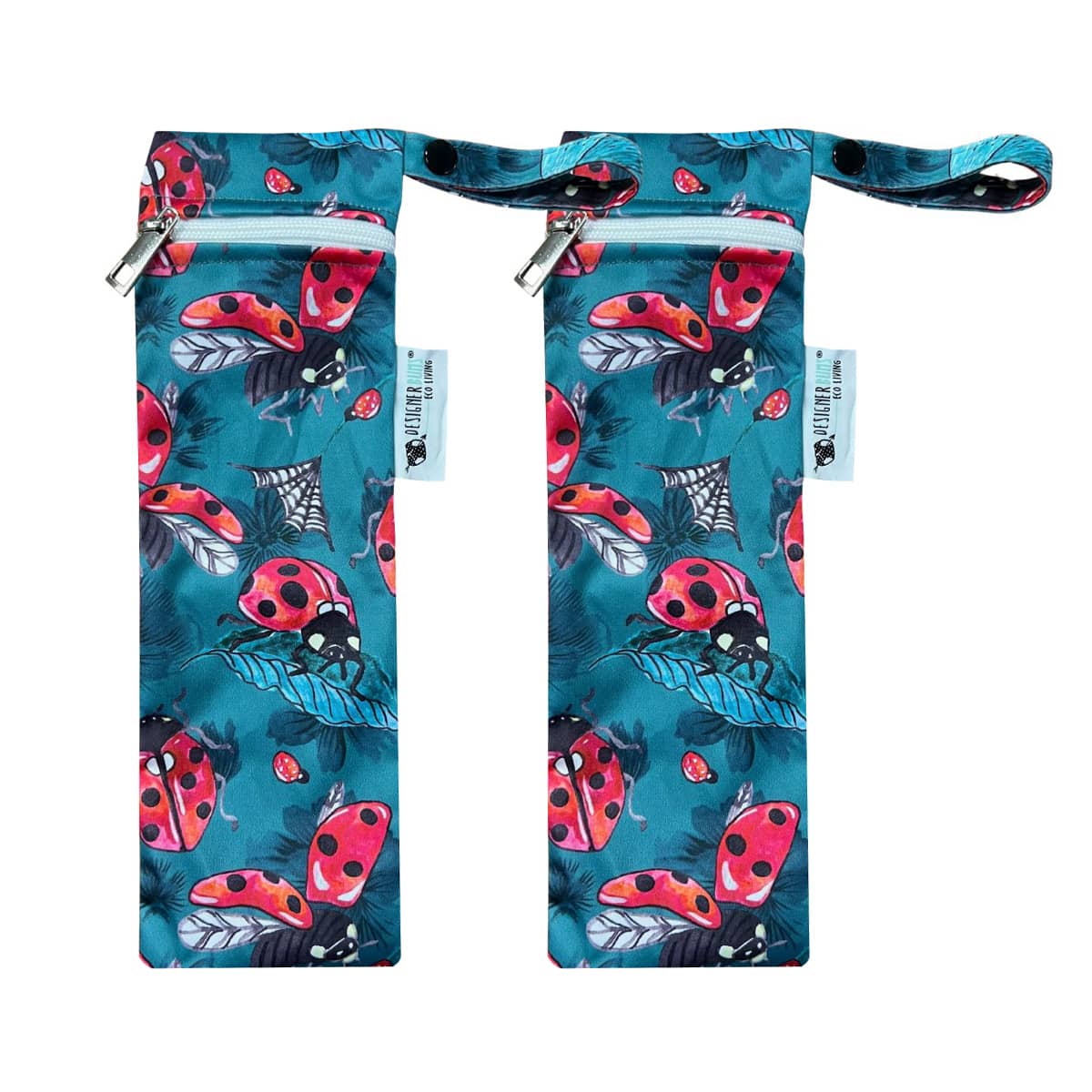 Designer Bums Reusable Straw Pouches - Lucky Ladybird