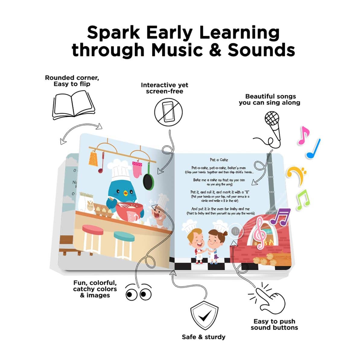 Ditty Bird Interactive Sounds Rechargeable Board Book - Action Songs