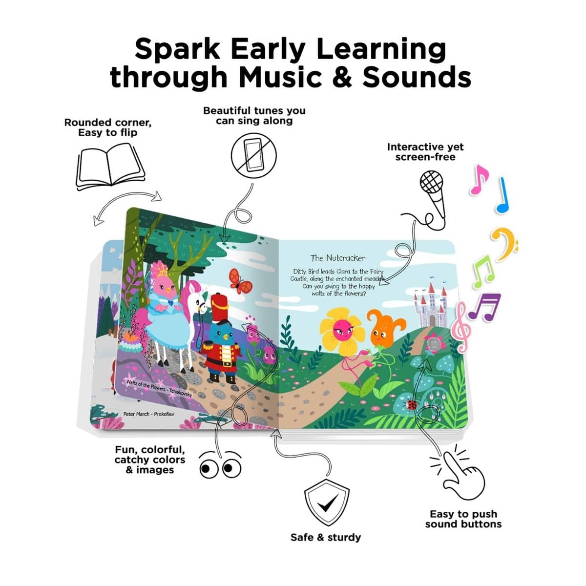 Ditty Bird Interactive Sounds Rechargeable Board Book - Classical Ballet Music
