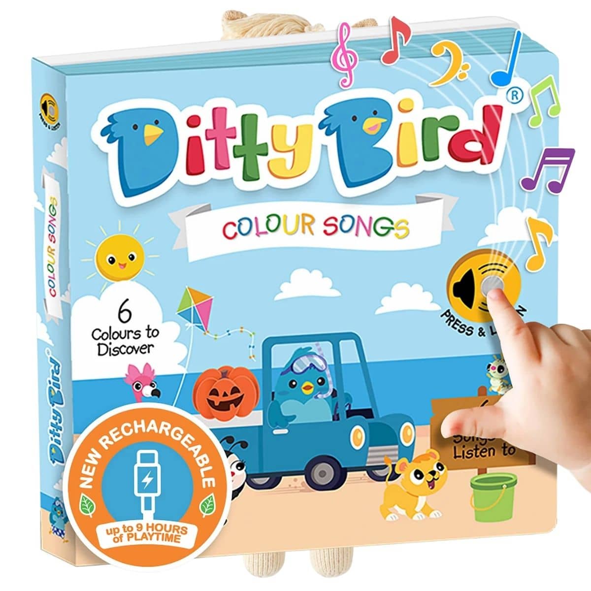 Ditty Bird Interactive Sounds Rechargeable Board Book - Colour Songs