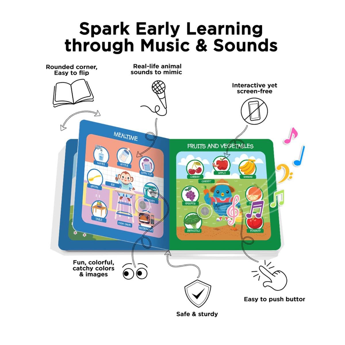 Ditty Bird Interactive Sounds Rechargeable Board Book - First 100 Words