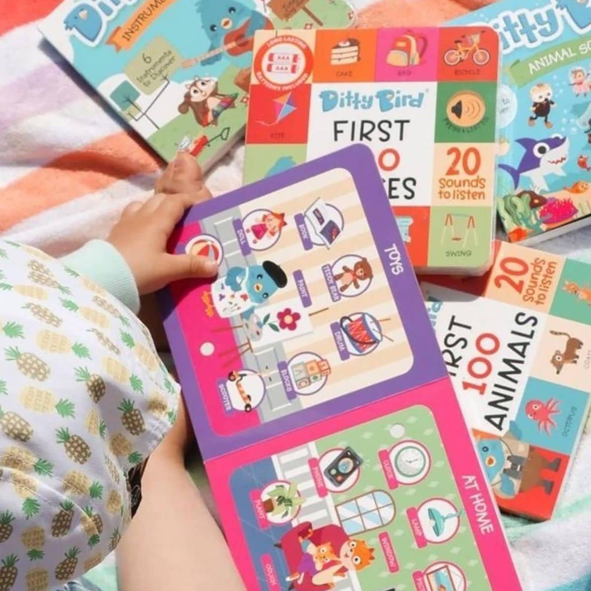 Ditty Bird Interactive Sounds Rechargeable Board Book - First 100 Words