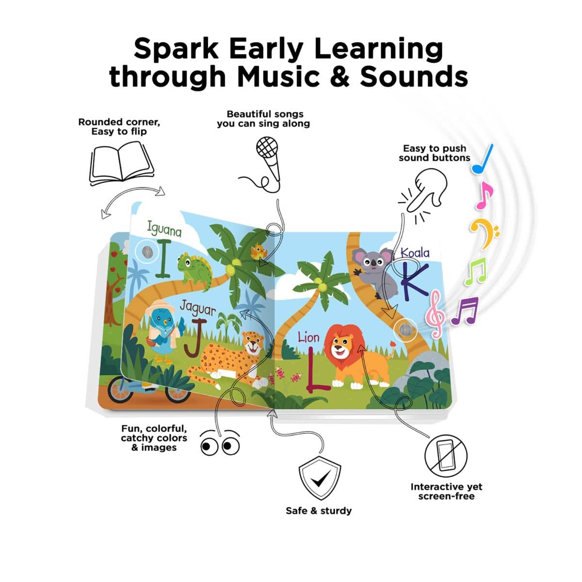 Ditty Bird Interactive Sounds Rechargeable Board Book - Fun Alphabet