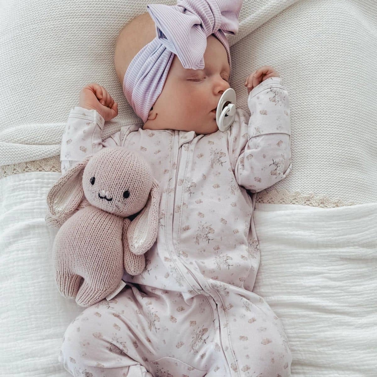 Elke & Indigo Bamboo + Organic Cotton Florence Onesie - Lilac Bouquet