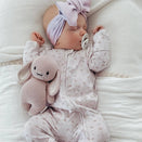 Elke & Indigo Bamboo + Organic Cotton Florence Onesie - Lilac Bouquet