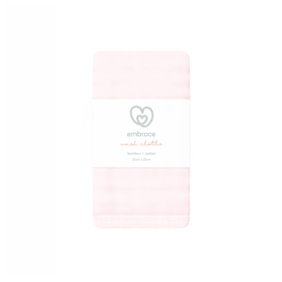 Embrace Muslin Cloud Baby Wash Cloths - Pink Sand Bay
