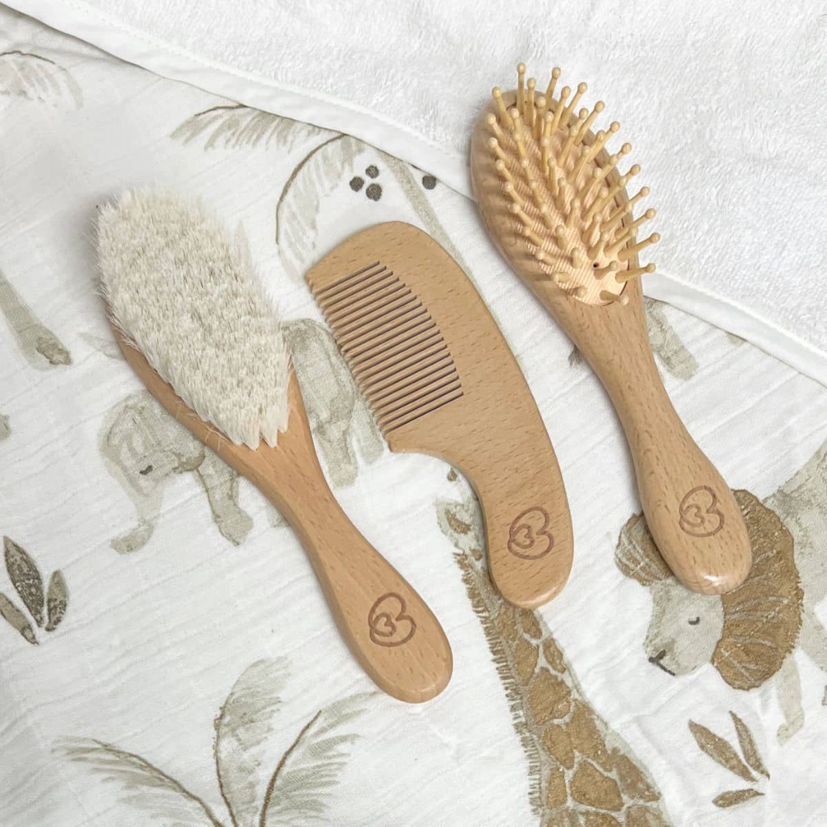 Embrace Wooden Baby Brush and Comb Set