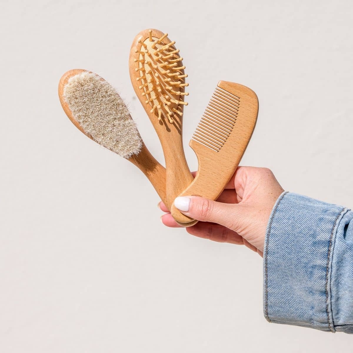 Embrace Wooden Baby Brush and Comb Set