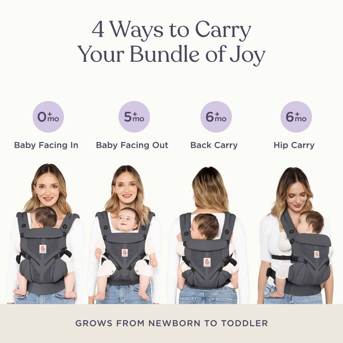 Ergobaby Omni Classic Mesh Baby Carrier - Charcoal Grey