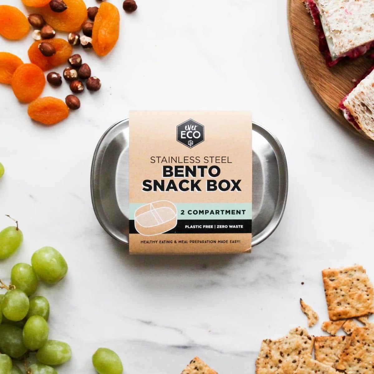 Ever Eco Stainless Steel Bento Snack Box - 2 Compartment