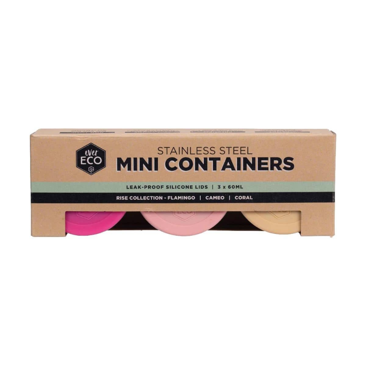 Ever Eco Stainless Steel Mini Containers - 3 Piece Rise