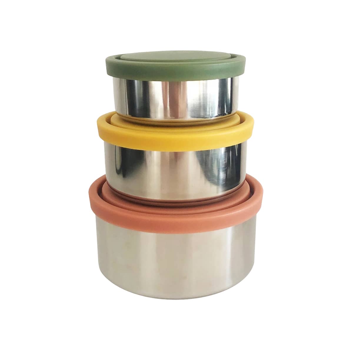 Ever Eco Stainless Steel Round Nesting Containers - 3 Piece Autumn
