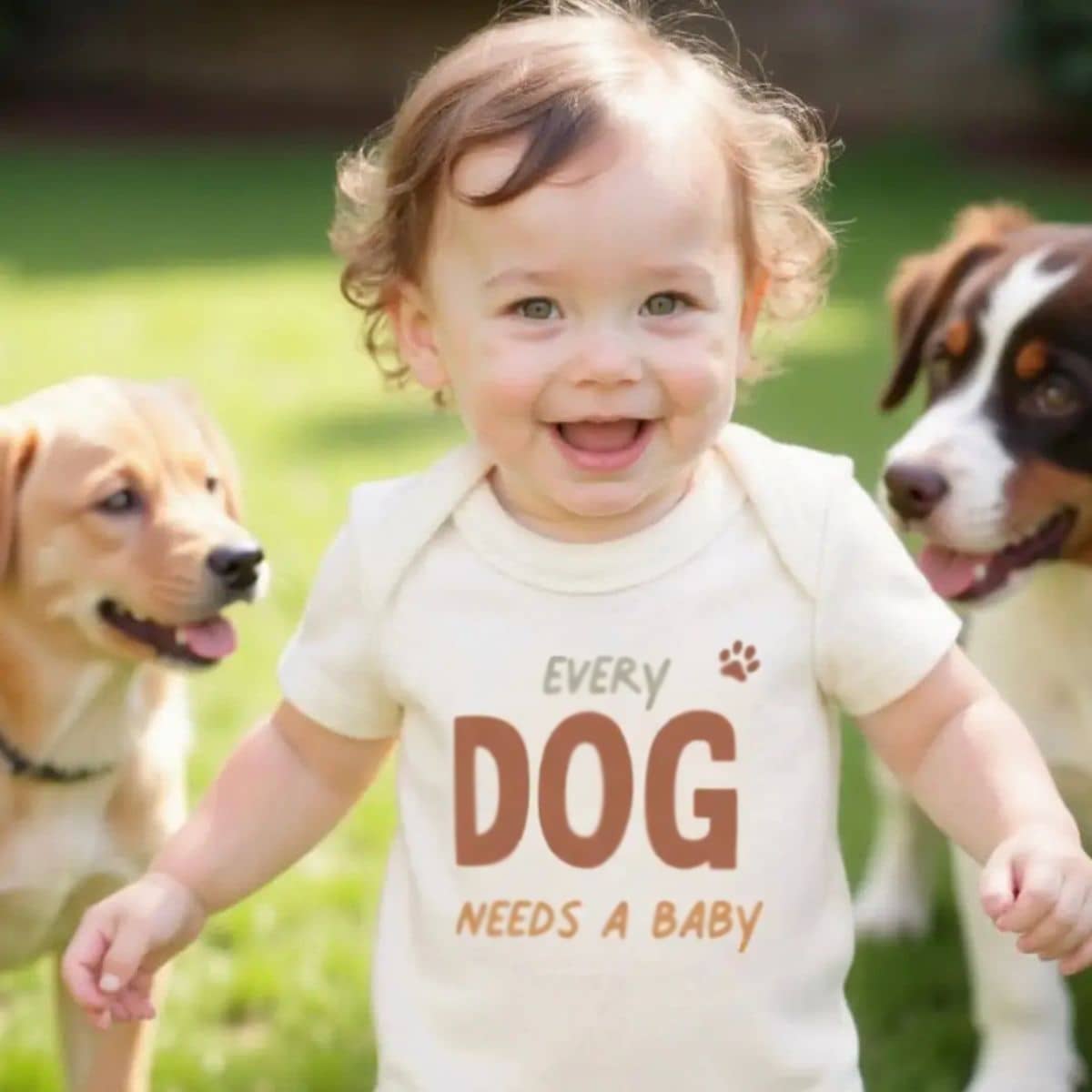 Finn and Emma Organic Short Sleeve Bodysuit - Every Dog Needs a Baby