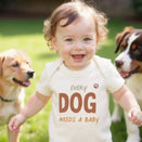 Finn and Emma Organic Short Sleeve Bodysuit - Every Dog Needs a Baby
