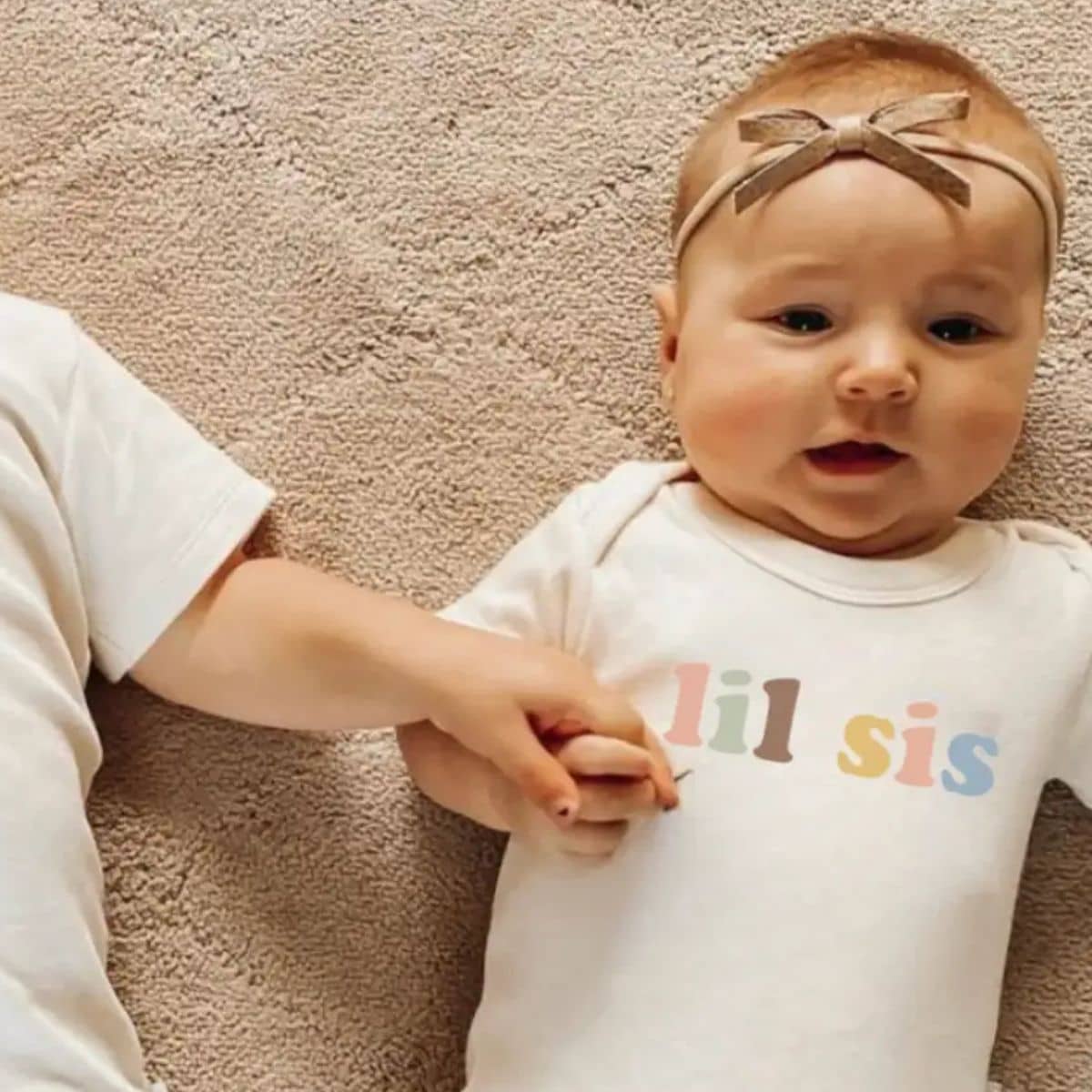 Finn and Emma Organic Short Sleeve Bodysuit - Lil Sis - Desert Bloom