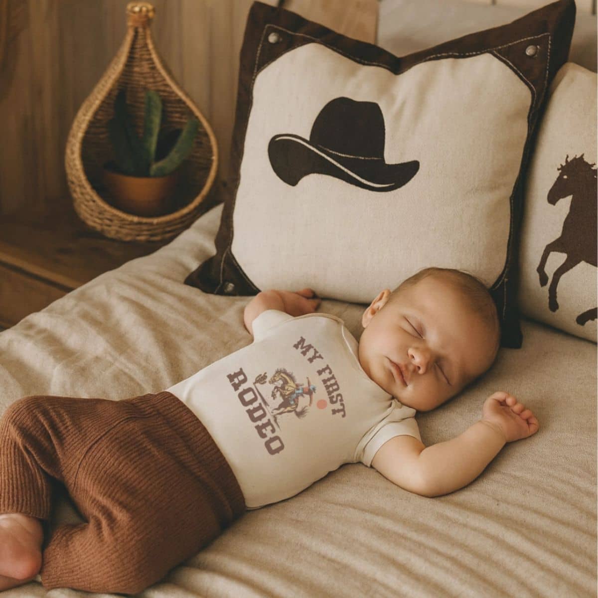 Finn and Emma Organic Short Sleeve Bodysuit - First Rodeo Cowboy