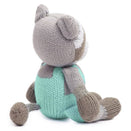 Finn and Emma Organic Hand-Knit Rattle Buddy - Ramsay the Raccoon