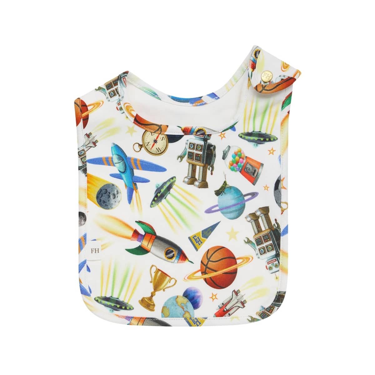Fleur Harris Dandy Duo Bibs - Cloud White - Blast Off