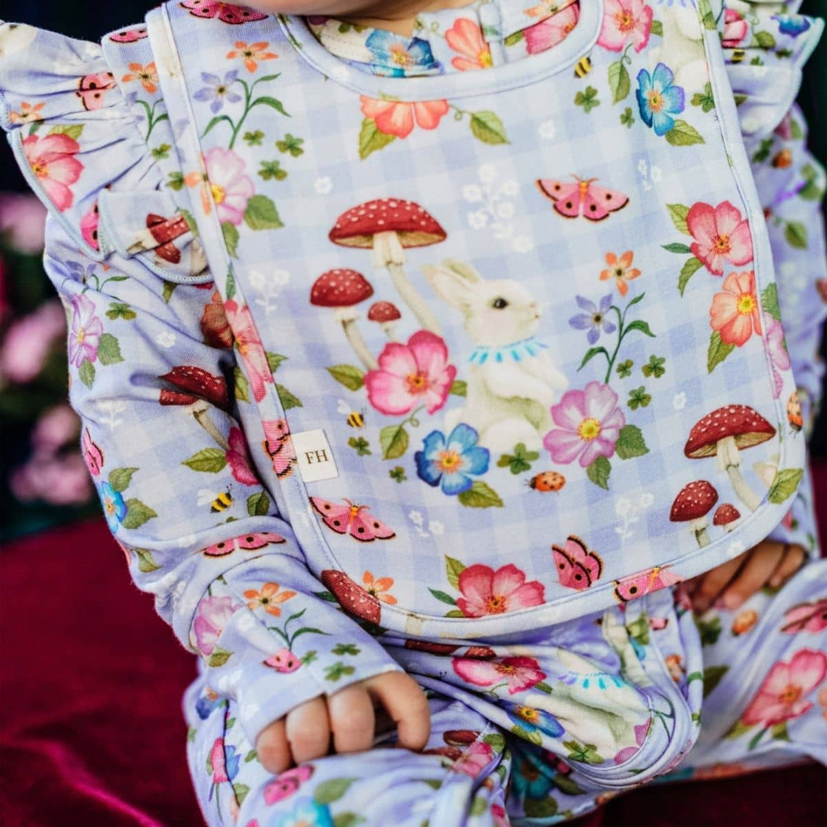Fleur Harris Dandy Duo Bibs - Cornflower - Bunny Forest