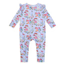 Fleur Harris Precious Frill Coverall - Cornflower Check - Curious Bunny