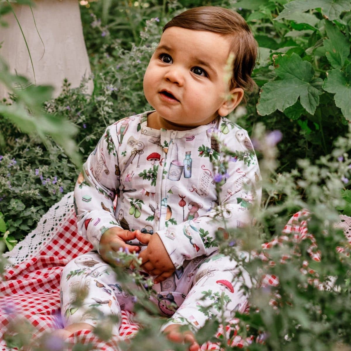 Fleur Harris Timeless Coverall - Tapioca - Mini Magic Gingham