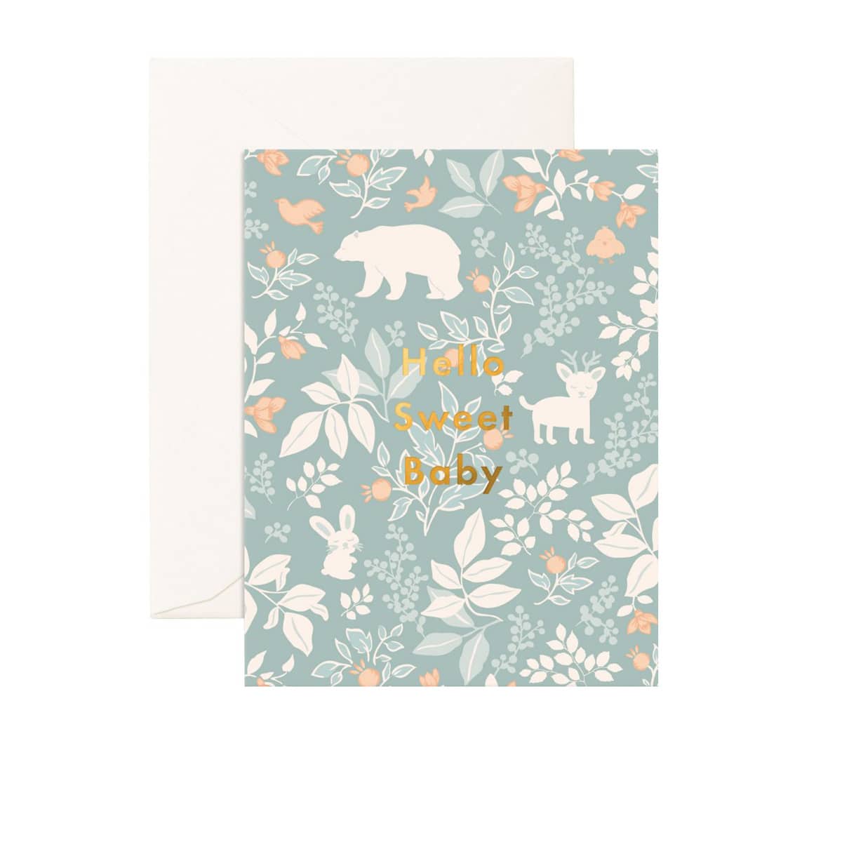 Fox & Fallow Greeting Card - Hello Sweet Baby Sage