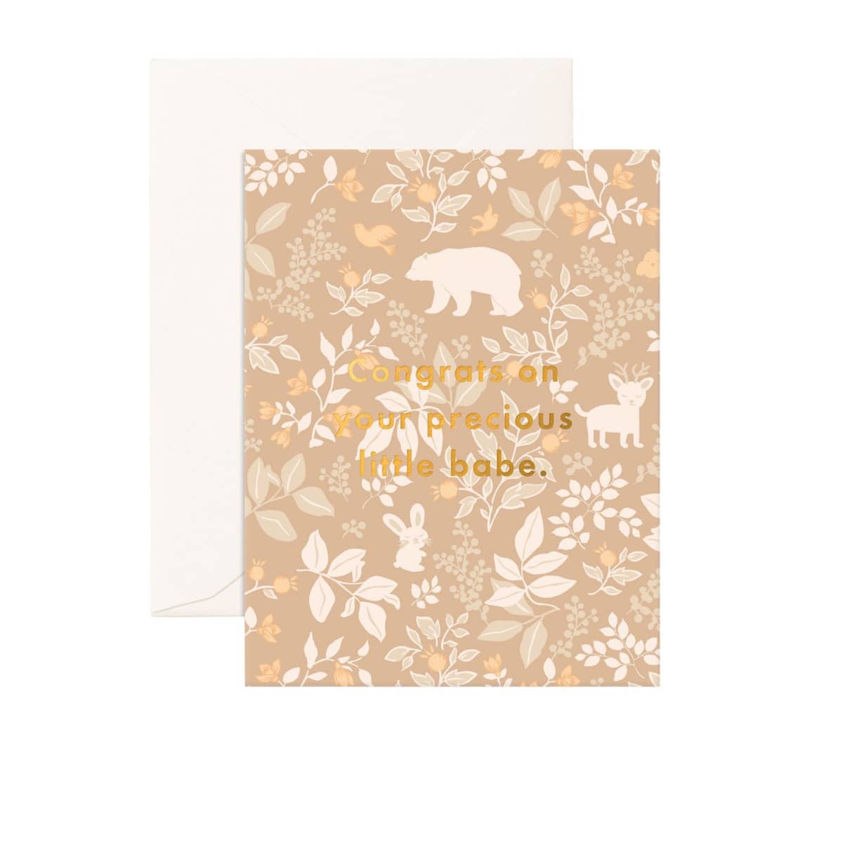 Fox & Fallow Greeting Card - Precious Babe Caramel