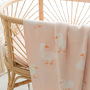 Fox & Fallow Knit Baby Blanket - Pink Ducks