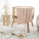 Fox & Fallow Knit Baby Blanket - Pink Ducks