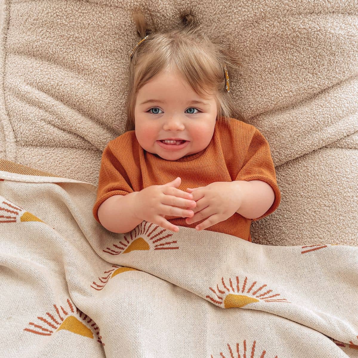 Fox & Fallow Knit Baby Blanket - Suns Cream