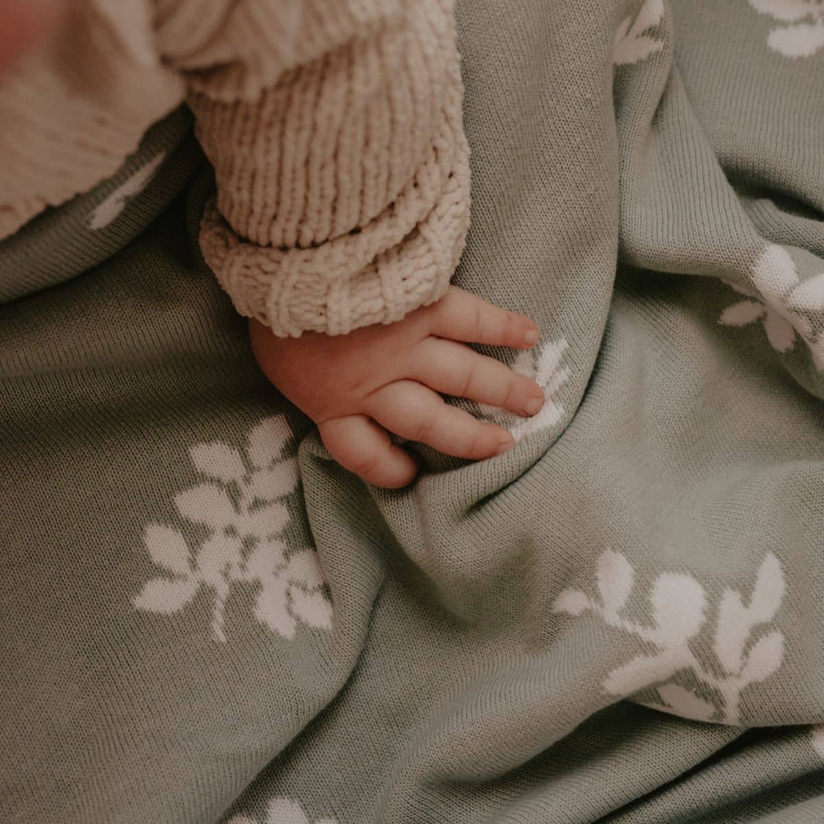 Fox & Fallow Knit Baby Blanket - Sweet Sage