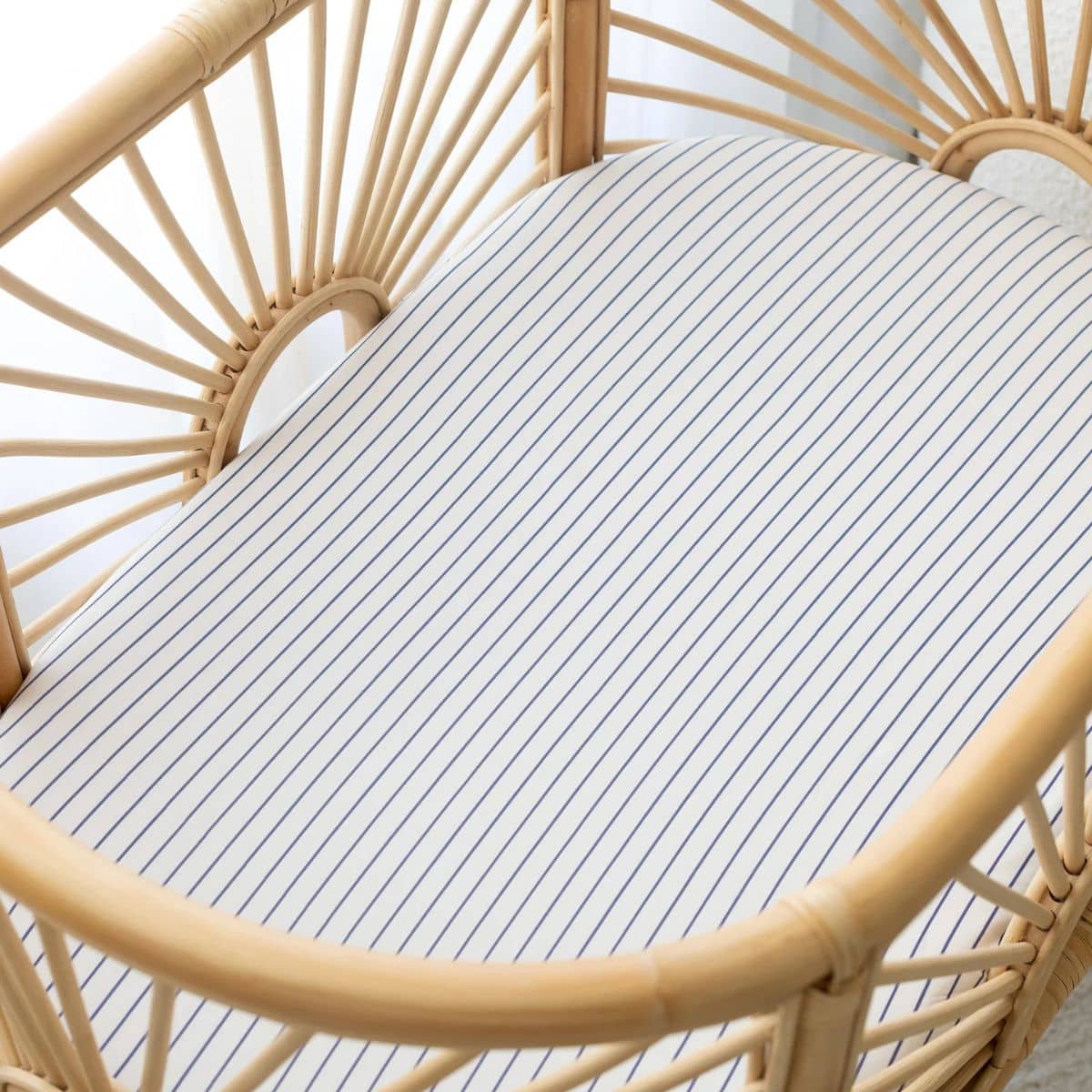 Fox & Fallow Organic Fitted Bassinet Sheet - Breton Stripe