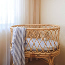 Fox & Fallow Organic Fitted Bassinet Sheet - Cloud Stripe