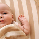 Fox & Fallow Organic Fitted Bassinet Sheet - Coffee Stripe