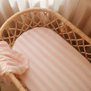 Fox & Fallow Organic Fitted Bassinet Sheet - Petal Stripe