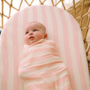 Fox & Fallow Organic Fitted Bassinet Sheet - Petal Stripe