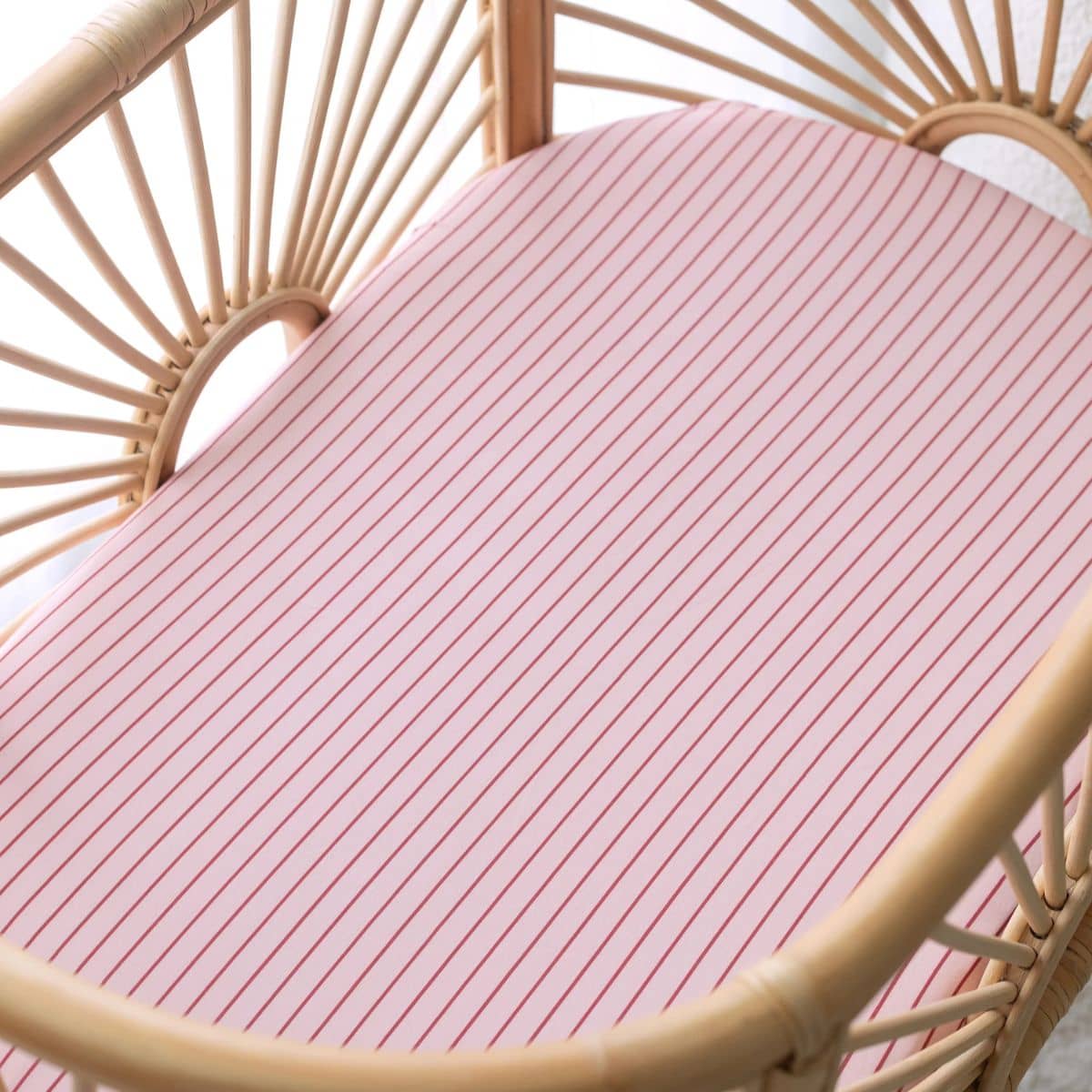 Fox & Fallow Organic Fitted Bassinet Sheet - Strawberry Stripe