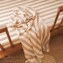 Fox & Fallow Organic Fitted Cot Sheet - Coffee Stripe