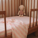 Fox & Fallow Organic Fitted Cot Sheet - Petal Stripe