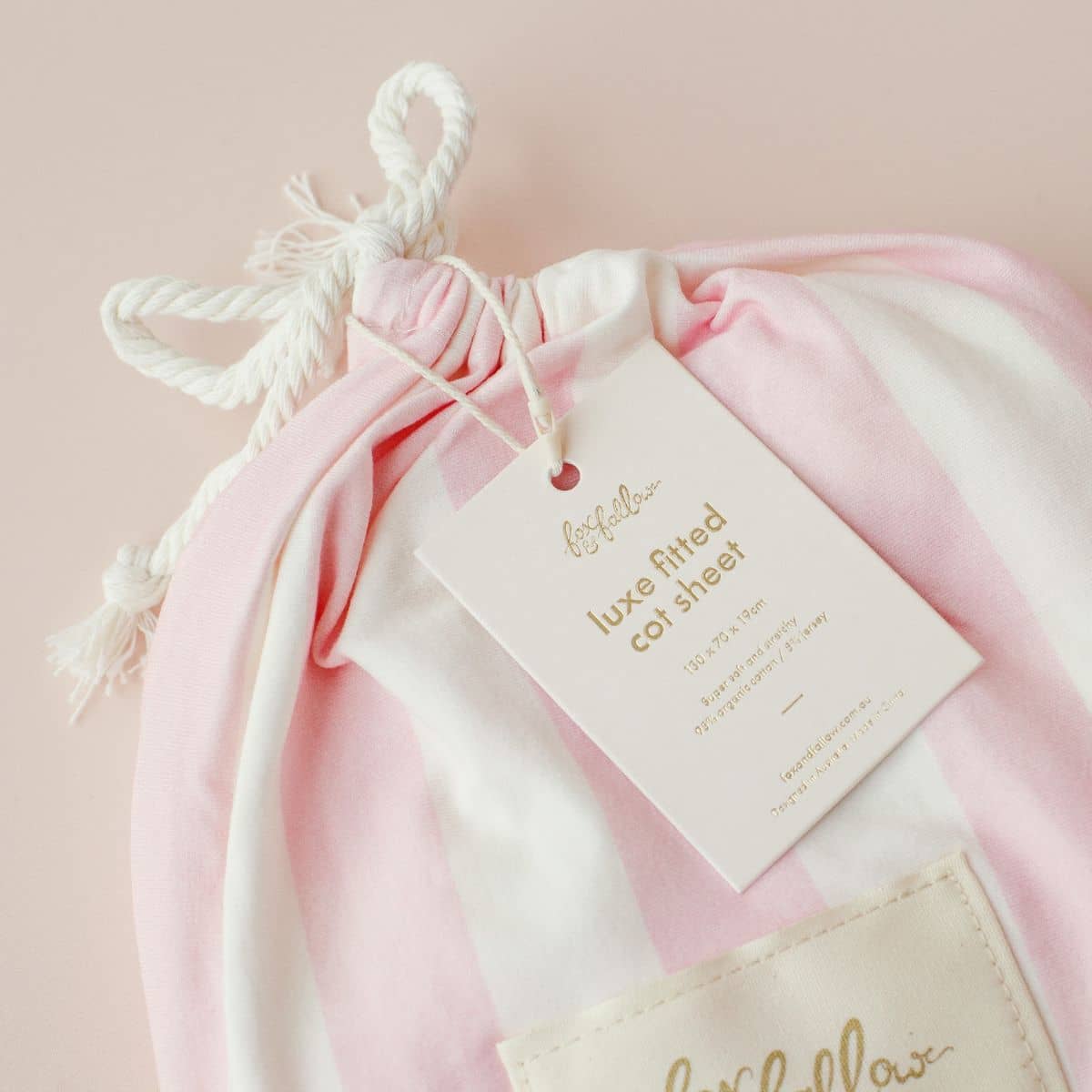 Fox & Fallow Organic Fitted Cot Sheet - Petal Stripe