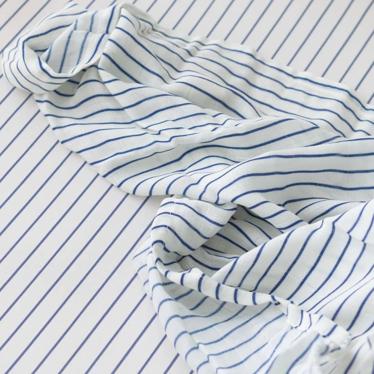 Fox & Fallow Organic Muslin Swaddle Wrap - Breton Stripe