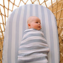Fox & Fallow Organic Muslin Swaddle Wrap - Cloud Stripe
