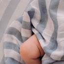 Fox & Fallow Organic Muslin Swaddle Wrap - Cloud Stripe