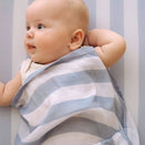 Fox & Fallow Organic Muslin Swaddle Wrap - Cloud Stripe